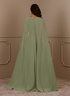 Azazie Isa Mother of the Bride Dresses Pistachio A-Line V-Neck Pleated Chiffon Dress image4