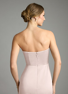 Azazie Wren Bridesmaid Dresses Blushing Pink A-Line Strapless Stretch Satin Convertible Dress image6