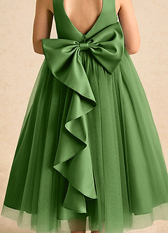 Azazie Solia Robe Demoiselle D'honneur Fillette Robe Princesse en Tulle Arc Basilic image7
