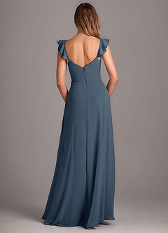 Azazie Kaylyn Bridesmaid Dresses Neptune A-Line Ruched Chiffon Dress image5