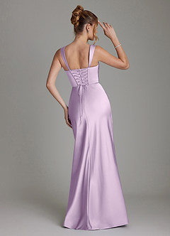 Azazie Agustina Bridesmaid Dresses Frosted Lilac Mermaid Corset Stretch Satin Dress image2