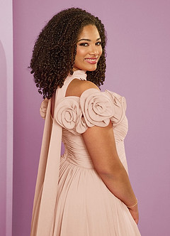 Barbie ♥ Azazie Bridesmaid Dresses English Rose A-Line Off the Shoulder Chiffon Convertible Dress image11