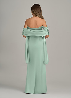 front Azazie Matching Color Ireland Metallic Satin Shawl