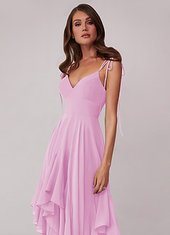 Barbie ♥ Azazie Bridesmaid Dresses V-neck Chiffon Tiered A-line Dress image5