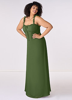 Barbie ♥ Azazie Bridesmaid Dresses Olive A-Line Sweetheart Neckline Chiffon Dress image8
