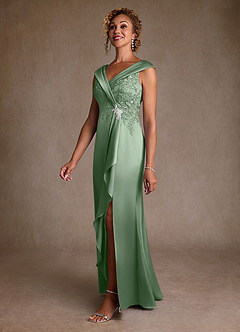 Azazie Santa Monica vestidos de madre de la novia Vestido de Matcha de Encaje de Corte en A image4