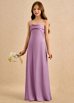 Azazie Mirabella Girls Formal Flower Girl Klänningar Klänning Tubklänning i Stretch Satin Hjärtformad urringning image2