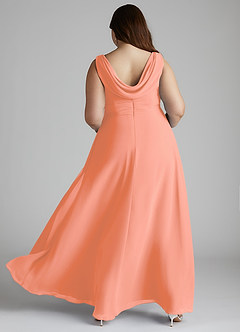 Azazie Karina Bridesmaid Dresses Sunset A-Line Pleated Chiffon Dress image9