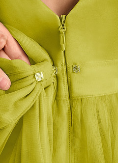 Azazie Winnie Robe Demoiselle D'honneur Fillette Robe Princesse en Tulle Arc Citronnelle image8