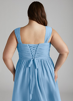 Azazie Angie Bridesmaid Dresses Powder Blue A-Line Corset Chiffon Dress image15