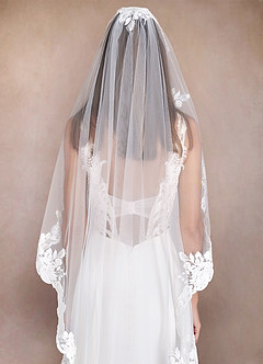 front Persila Lace Waltz Length Veil