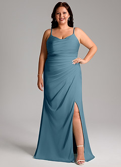 Azazie Deandra Bridesmaid Dresses Bermuda Mermaid Pleated Stretch Satin Dress image7