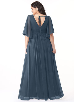 Azazie Temeka Bridesmaid Dresses Neptune A-Line Ruched Chiffon Dress image8