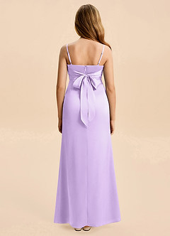 Azazie Christen Junior Lilac A-Line Pleated Stretch Satin Dress image5