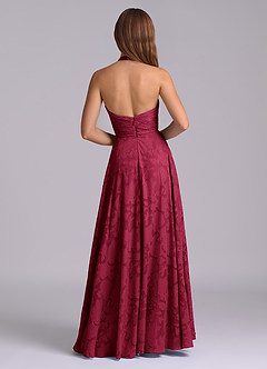 Azazie Tessie Brudtärnklänningar Klä av A-Linje i Blommig Utbrändhet Plisserad Bourgogne image2