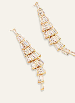 front Kolczyki z cyrkonii z frędzlami