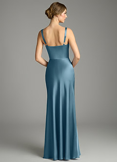 Azazie Alouette Bridesmaid Dresses Bermuda Mermaid Pleated Stretch Satin Dress image2