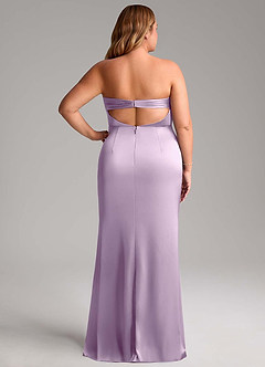 Azazie Leonis Bridesmaid Dresses Frosted Lilac Mermaid Pleated Stretch Satin Convertible Dress image9