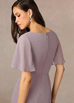 Azazie Rain Abiti per la Madre della Sposa Abito Tubino in Chiffon Perline Dusk image12