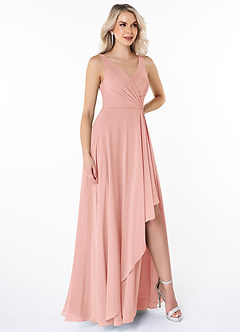 Azazie Calvi Final Sale Rosette A-Line Ruched Chiffon Dress image3