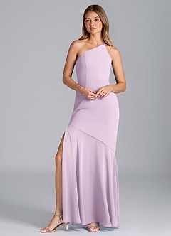 Azazie Tilla Jurken voor bruidsmeisjes Jurk van Chiffon met Zeemeermin One-Shoulder Frosted Lila image1
