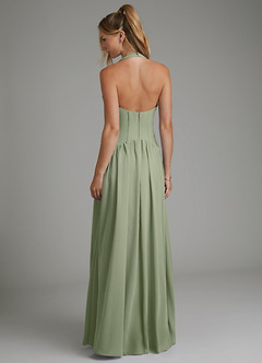 Azazie Alicia Bridesmaid Dresses Pistachio A-Line Pleated Chiffon Dress image6
