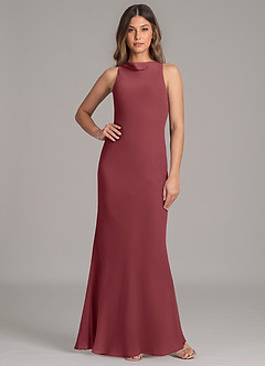 Azazie Allettie Bridesmaid Dresses Merlot Mermaid Chiffon Dress image1