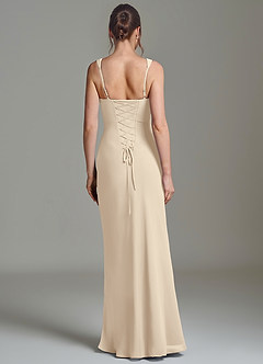 Azazie Niamh Bridesmaid Dresses Champagne Mermaid Corset Chiffon Dress image2
