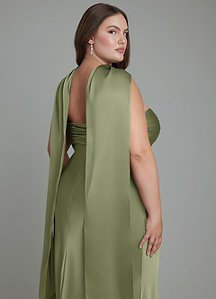 Azazie Saylor Bridesmaid Dresses Garden Sage Mermaid Strapless Stretch Satin Dress image19