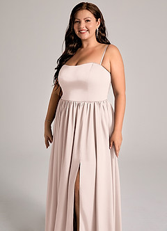 Azazie Calianna Brudtärnklänningar Klä av A-Linje i Stretch Satin Av axeln Rodnande Rosa Konvertibel image11