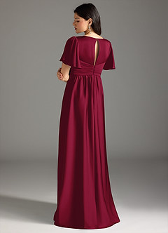 Azazie Verna Abiti da damigella d'onore premaman Abito A-Line Increspato Raso Elasticizzato Floor-Length image2