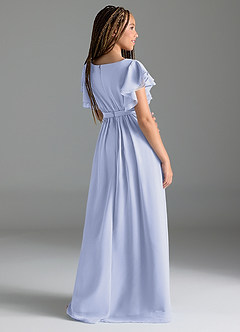 Azazie Daphne Junior A-Linie Plissee Chiffon Kleid Lavendel image5