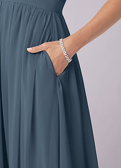 Barbie ♥ Azazie Bridesmaid Dresses Neptune A-Line Corset Chiffon Dress image8