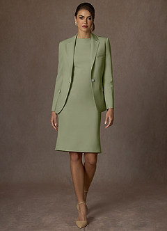 front Kennedy Pistache Vestido estruturado com elastano