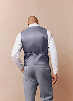 front Savile Grey Wool Blend Suit Vest