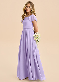 Azazie Cady Junior Lilac A-Line Pleated Chiffon Dress image7