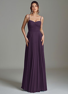 Azazie Catie Bridesmaid Dresses Plum A-Line Sweetheart Neckline Chiffon Dress image4