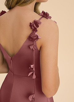 Azazie Gumdrop Junior Amethyst Empire Pleated Stretch Satin Dress image6