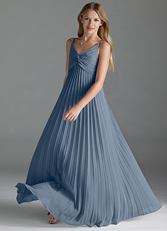 Azazie Raychelle Junior Twilight A-Line Pleated Chiffon Dress image2