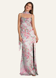 front Azazie Matching Color Matte Satin Scarf