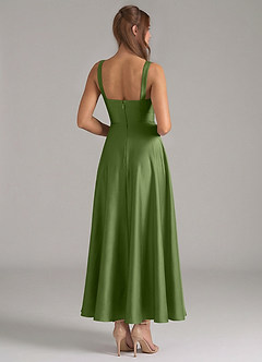 Azazie Shaude Bridesmaid Dresses Juniper A-Line Pleated Stretch Satin Dress image6