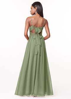 Azazie Zeya Abiti da Damigella Abito A-Line in Chiffon con Scollo a V a Pieghe Pistacchio image3