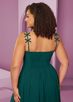 Barbie ♥ Azazie Bridesmaid Dresses Peacock A-Line Pleated Chiffon Dress image2