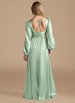 Azazie Norah Final Sale Auburn A-Line Metallic Satin Dress image2