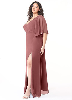 Azazie Cierra Bridesmaid Dresses Amethyst A-Line V-Neck Chiffon Dress image11
