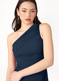 Angelina Navy Asymmetrical Dress image4