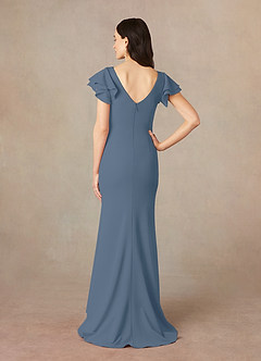 Azazie Peppermint Mother of the Bride Dresses Twilight Mermaid Scoop Ruched Stretch Crepe Dress image4