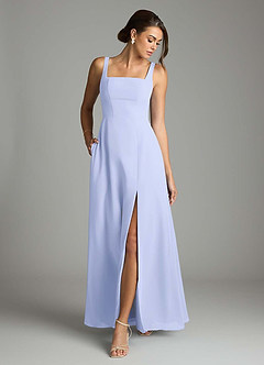 Azazie Debra Bridesmaid Dresses Lavender A-Line with Pockets Chiffon Convertible Dress image4