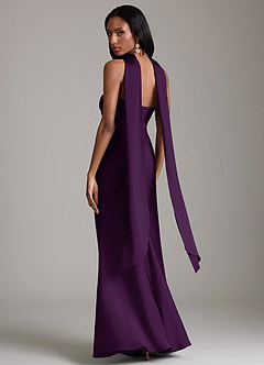 Azazie Saylor Brudtärnklänningar Klä av Sjöjungfru i Stretch Satin Axelbandslös Druva image8