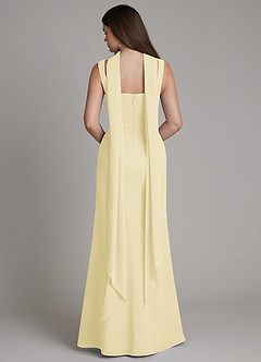 Azazie Katya Bridesmaid Dresses Lemon Sorbet Mermaid Square Neckline Chiffon Convertible Dress image5